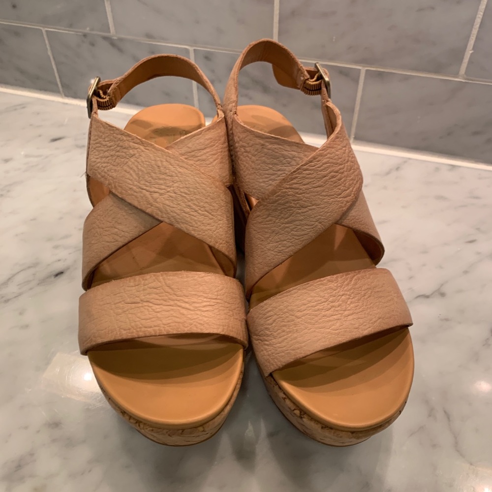 Kork-Ease wedge natural leather upper size 7